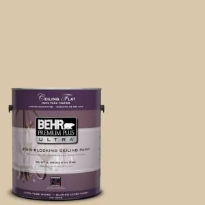 BEHR Premium Plus Ultra 1 gal. #PPU4 13 Ceiling Tinted to Sand Motif Interior Paint 555801