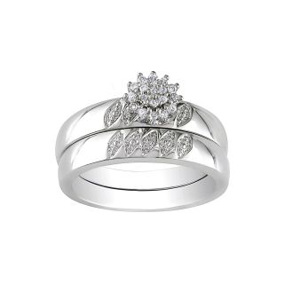 1/10 CT. T.W. Diamond Bridal Ring Set, Sterling Silver, White, Womens