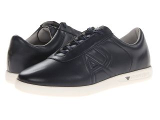 Armani Jeans Calfskin Sneaker Mens Lace up casual Shoes (Navy)