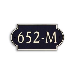 Dekorra 12 in. L x 6 in. W Medium Designer Shape Custom Plastic Address Plaque Copper on Black 652H M CB