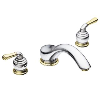 Moen Chrome/ Polished Brass Double handle Low Arc Roman Tub Faucet