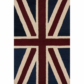 Nuloom Handmade United Kingdom Flag Wool Rug (83 X 11)