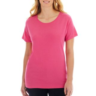 St. Johns Bay St. John s Bay Essential Short Sleeve Crew Tee   Plus, Pink,