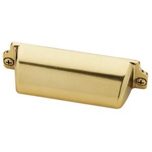Martha Stewart Living Bedford 3 in. Brass Awning Cup Cabinet Hardware Pull 136254