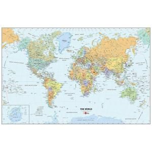 WallPOPs 24 in. x 36 in. Dry Erase World Map Wall Decal WPE99074