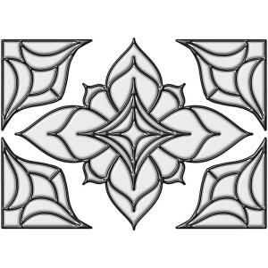 Brewster 10.5 In. x 7.7 In. Alden Clear Stain Glass Applique with 6 Ft. of Caming Lines DISCONTINUED 93982