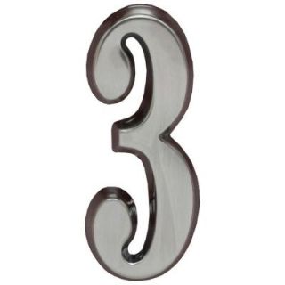 Whitehall Products 4 in. Brushed Nickel Number 3 12813