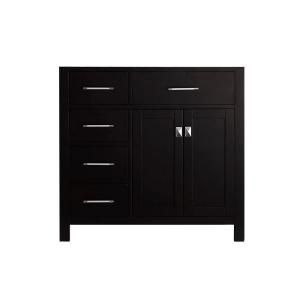 Virtu USA Caroline Parkway 36 in. Vanity Cabinet Only with Left Drawers in Espresso MS 2136L CAB ES