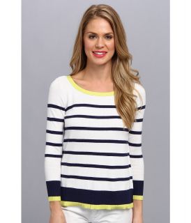 Central Park West Fiji Pullover Stripe Sweater Womens Long Sleeve Pullover (Multi)