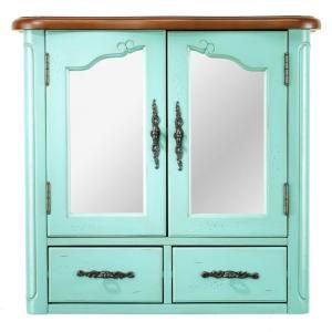 Home Decorators Collection Provence 24 in. W Wall Cabinet in Blue 1113300310