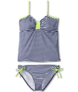 Splendid Littles Malibu Stripe Tankini Tunnel Pant Girls Swimwear Sets (Navy)