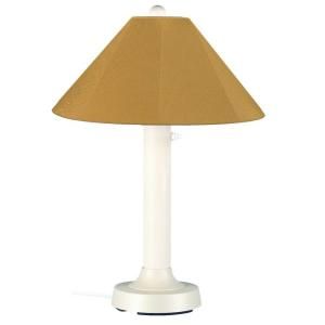 Patio Living Concepts Seaside 34 in. Outdoor White Table Lamp with Brass Shade 42611