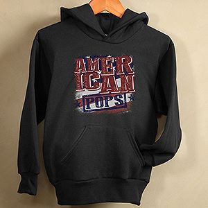 Fathers Day Gifts    America Personalized Black Hooded Sweatshirt