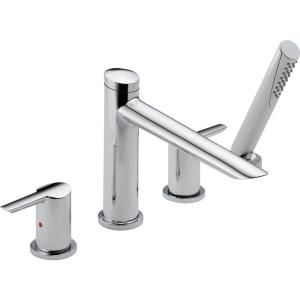 Delta Compel 2 Handle Deck Mount Roman Tub Faucet Trim Only with Hand Shower in Chrome (Valve not included) T4761