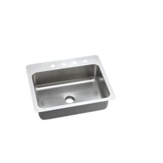 Elkay InnerMost Perfect Drain Dual Mount Stainless Steel 27x22x8 4 Hole Single Bowl Kitchen Sink HD523566