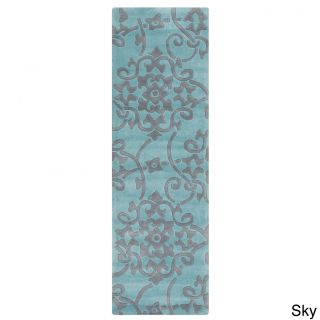 Hand tufted Floral Contemporary Runner Rug (26 X 8)