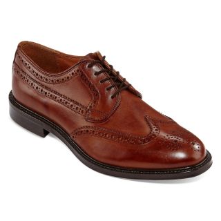 Stafford Logan Mens Wingtip Oxfords, Cognac