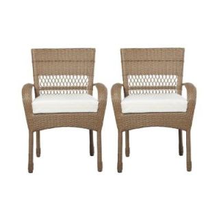 Martha Stewart Living Charlottetown Natural Patio Dining Chair with Bare Cushion (2 Pack) 55 55611A