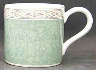 Wedgwood Aztec Mug, Fine China Dinnerware   Home Collection,Green Band,Geometric
