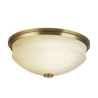 Kichler 10408AB Classic (Formal Traditional) Ceiling Mount 2 Light CFL Fixture Antique Brass