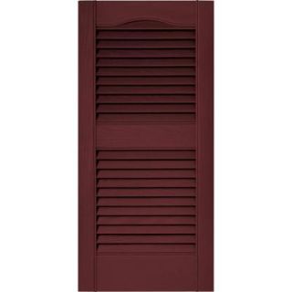 Builders Edge 15 in. x 31 in. Louvered Shutters Pair in #078 Wineberry 010140031078