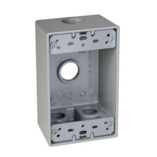 Bell 1 Gang Four 1/2 in. Hole Rectangular Electrical Box   Gray SB450S