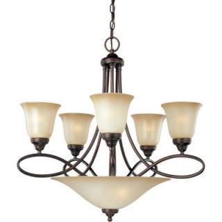 Illumine 7 Light Oil Rubbed Bronze Multi Tier Chandelier with Wilshire Glass Shade HD MA41742554