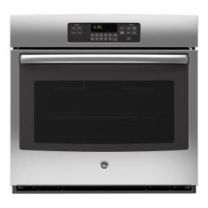 GE 30 in. Single Electric Wall Oven Self Cleaning with Steam in Stainless Steel JT3000SFSS