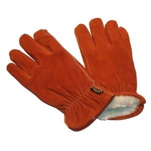 G & F Suede Cowhide Large Leather Gloves with Pile Lined 3 Pair Pack 6454L 3