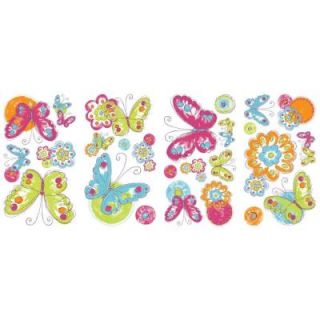 5 in. x 11.5 in. Brushwork Butterfly Peel and Stick Wall Decals RMK2325SCS