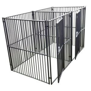 Lucky Dog 6 ft. H x 5 ft. W x 5 ft. L European Style 2 Run Kennel with Common Wall CL 65255