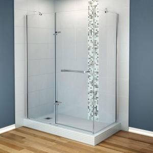 MAAX Reveal 29 7/8 in. x 60 in. x 71.5 Corner Shower Enclosure with Chrome Frame and Clear Glass 105938 900 084 100