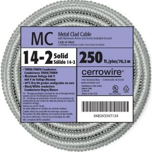 Cerrowire 250 ft. Coil 14 2 MC Aluminum Cable 1483 1402G