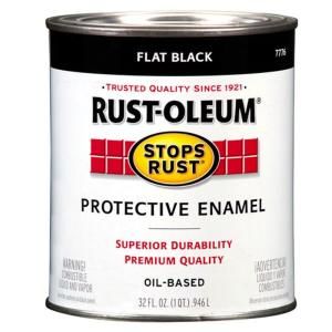 Rust Oleum Stops Rust 1 qt. Flat Black Protective Enamel Paint 7776502