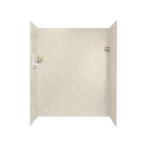 Swanstone 32 in. x 60 in. x 72 in. Three Piece Easy Up Adhesive Shower Wall Kit in Cloud Bone SK 326072 126