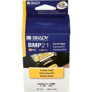 BMP21 Brady Series Label Cartridge 0.50 in. W x 16 ft. L B499 Nylon Cloth, Black on White Labels M21 500 499