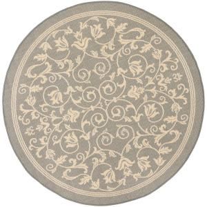 Safavieh Courtyard Grey/Natural 6.6 ft. x 6.6 ft. Round Area Rug CY2098 3606 7R