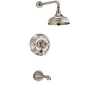 Belle Foret Pressure Balance Tub and Shower Faucet Less Handles in Brushed Nickel A663763BNV