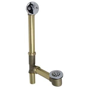 Westbrass Trip Lever Tubular Bath Waste and Overflow Assembly in Brass with Polished Chrome Trim WB79220CP