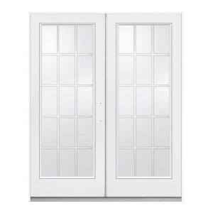 JELD WEN 72 in. x 80 in. White Right Hand Inswing Steel French Patio Door C98388
