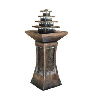 ORE International 39 in. LED Pyramid Tiered Indoor/Outdoor Fountain K334
