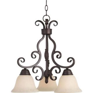 Illumine 3 Light Oil Rubbed Bronze Mini Chandelier with Frosted Ivory Glass Shade HD MA41524384