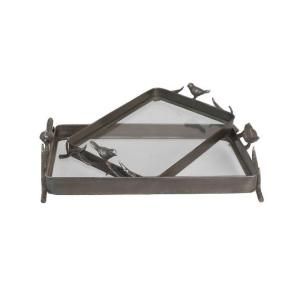 Home Decorators Collection 20.5 in. W Metal Rust Bird Tray Set  (Set of 2) 1201510170