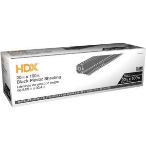 HDX 20 ft. x 100 ft. Black 6 mil Plastic Sheeting CFHD0620B