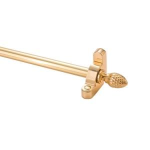 Zoroufy Heritage collection Tubular 28.5 in. x 1/2 in. Polished Brass Finish Stair Rod Set with Pineapple Finials 25012