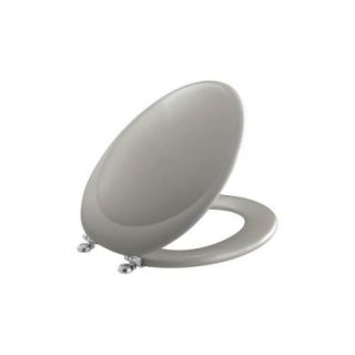 KOHLER Revival Elongated Closed Front Toilet Seat with Brushed Chrome Hinges in Cashmere K 4615 G K4