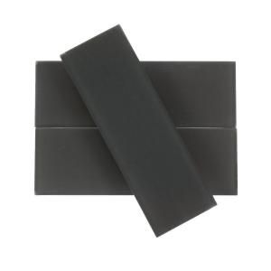Splashback Tile Contempo Smoke Gray 4 in. x 12 in. x 8 mm Frosted Glass Tile, 1 sq ft each CONTEMPOSMOKEGRAYFROSTED4X12GLASSTILE
