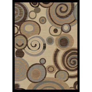 Tayse Rugs Festival Beige 5 ft. 3 in. x 7 ft. 3 in. Contemporary Area Rug 8832  Ivory  5x8