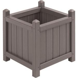 Cal Designs 16 in. All Weather Composite Crown Planter Mist WOOD189 CSMI H WOOD PLANTER BOX