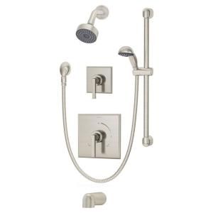 Symmons Duro Tub and Handshower Faucet System with Hand Spray in Satin Nickel 3606 H321 V STN